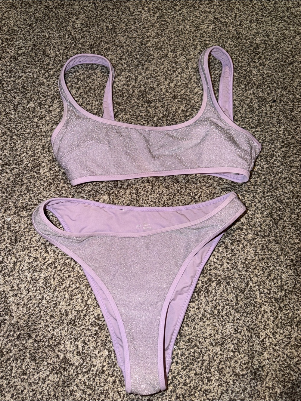 aerie Lilac Shimmer Scoop Bikini Set